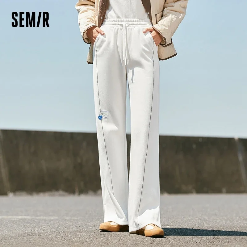 Semir Casual Pants Women Design Slit Open-Stitch Trousers 2023 Autumn and Winter New Fashion Slimming Wide-Leg Pants