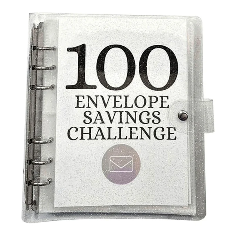 A76F-Money-Saving Challenge Kit, 100 Envelope Challenge Binder For Saving 5050 Cash Envelopes For Budget Planning Easy Install