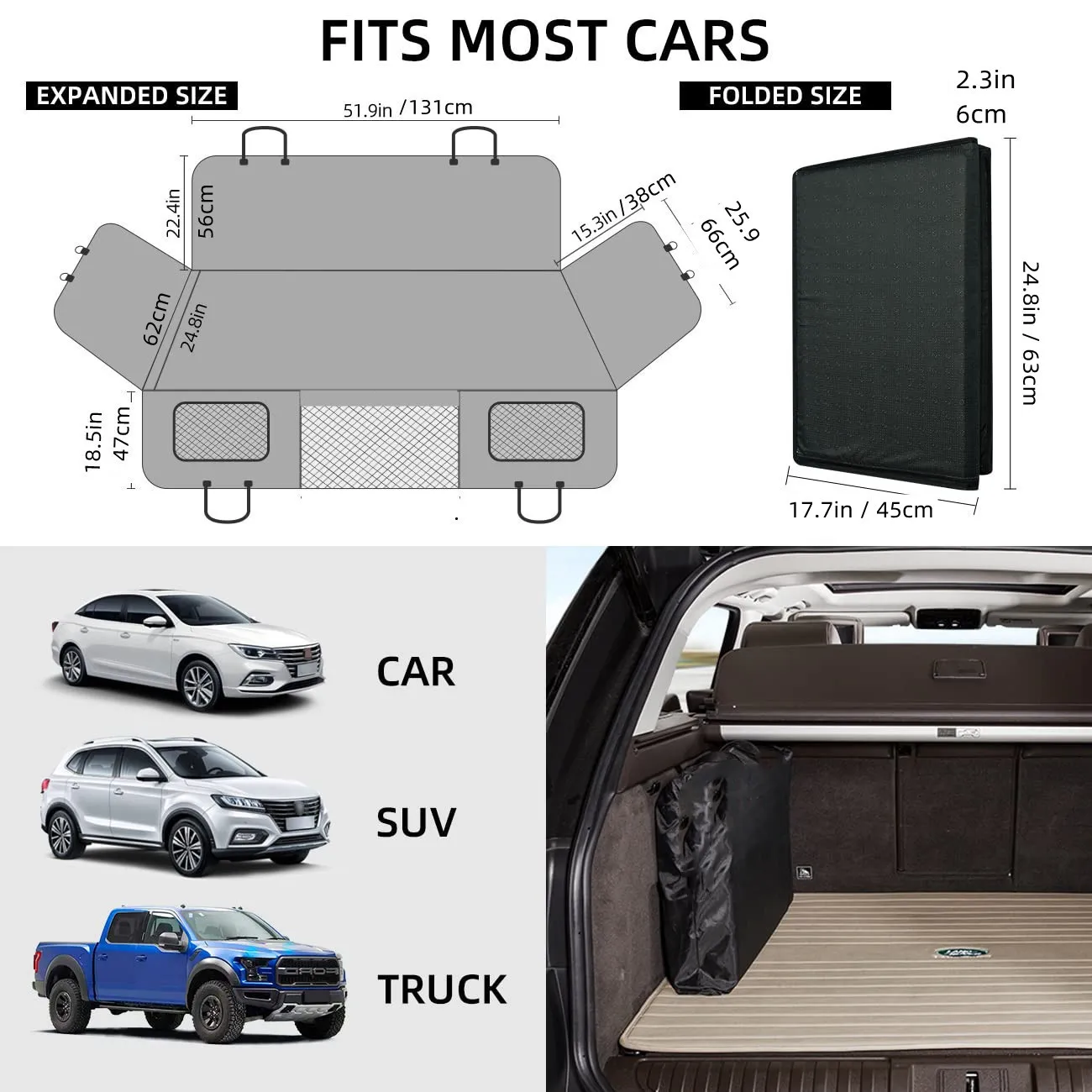 เปลญวนป้องกันรถยนต์เบาะหลังสำหรับสัตว์เลี้ยงขนาดใหญ่เปล sarung jok mobil สุนัขป้องกันพื้นแข็งสำหรับการเดินทางดีไซน์ใหม่