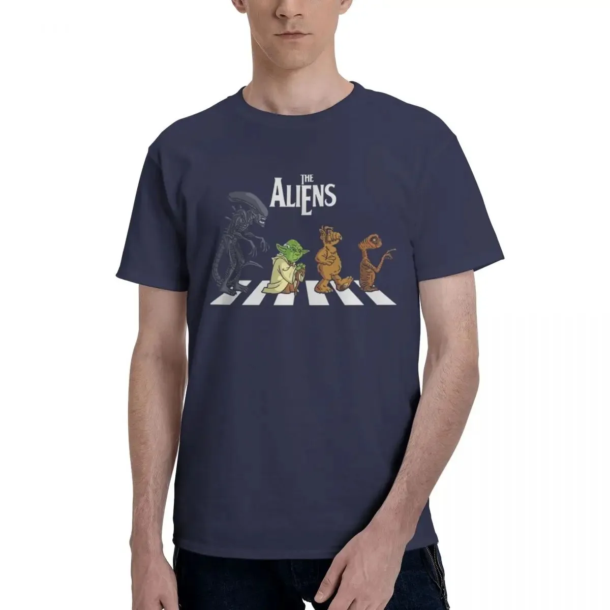 The Aliens Alf ET T Shirt Classic Film Alien Abby Road Cotton Vintage Short Sleeve O-Neck Classic T Shirt Large Size T Shirt