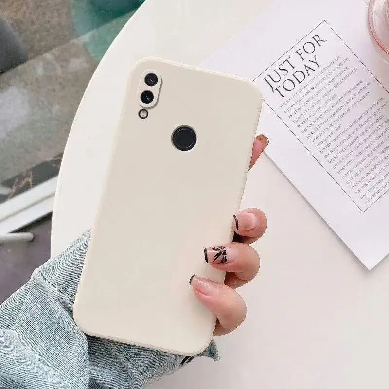 Quadratische Flüssigsilikon-Handyhülle für Xiaomi Redmi Note 5 6 7 8 9 9s 10 10s Pro Matte Back Cover Cases – Detail 3