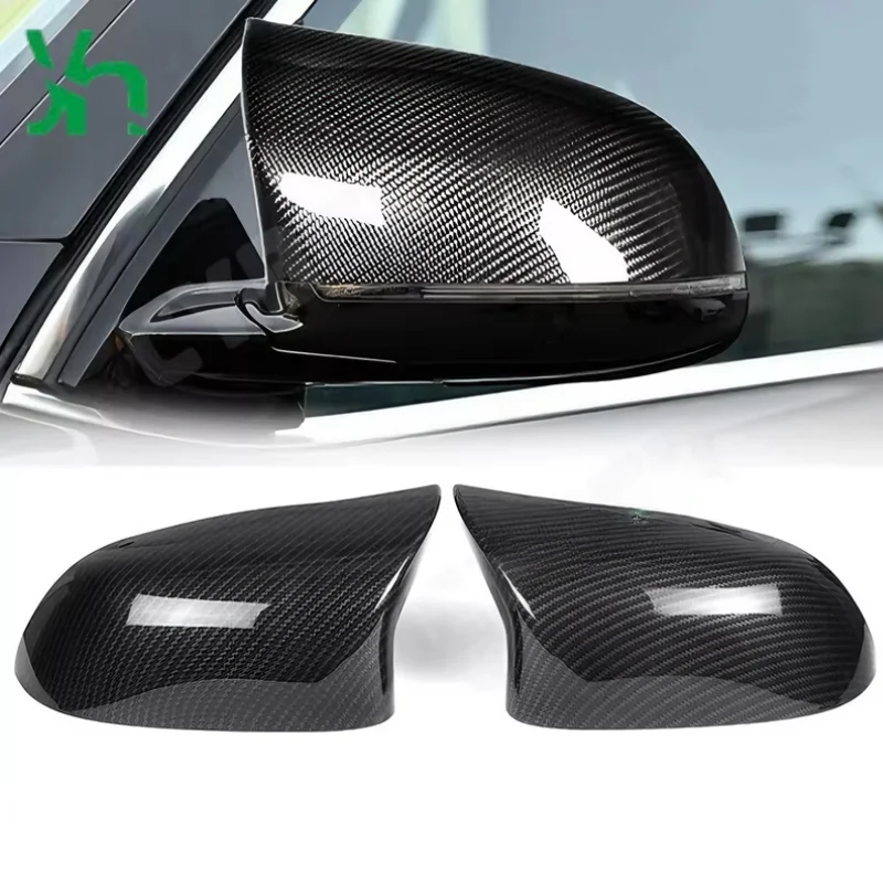 ل BMW X5 2013-2018 F15 ألياف الكربون الجافة مرآة جانبية استبدال ألياف الكربون الجافة غطاء ملحقات خارجي نوع M