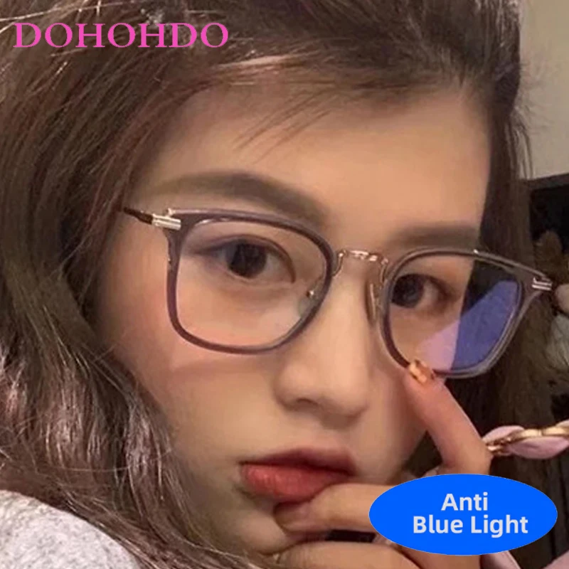 

Luxury Brand TR90 Metal Leg Square Frame Optical Glasses For Trendy Design Anti-Blue Light Eyeglasses For Computer Office Work