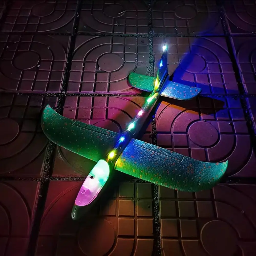 Large Foam Glider Airplane with LED Lights Epp Foam Material Hand Throw Airplane Durable Ultralight LED Flying