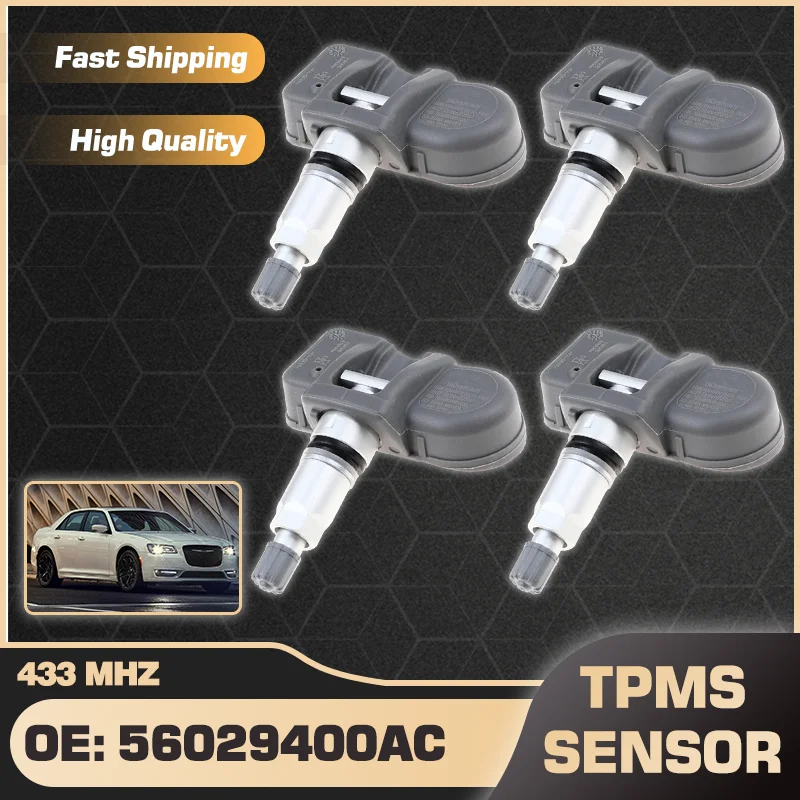 

1/4PCS Car TPMS Tire Pressure Monitor Sensor For Chrysler 300 2008-2021 56029400AA 56029400AB 56029400AC 68374924AA 433 MHz