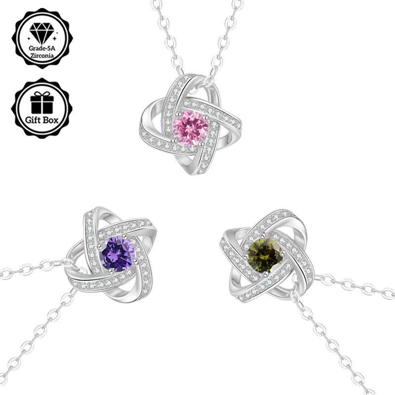 

Рождественский подарок для женщин, колье с цирконием 0,5 карата, украшения для женщин, гипоаллергенное колье, ювелирные изделия высокого качества