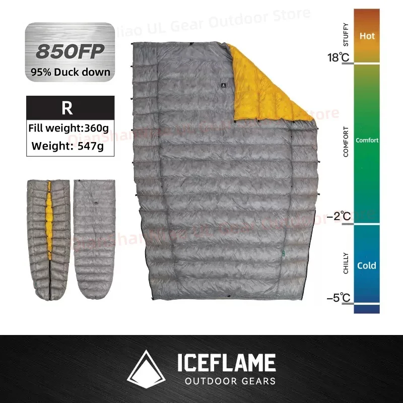 ICE Flame NXT 850FP ダウンキルト アウトドア キャンプ 多機能 超軽量