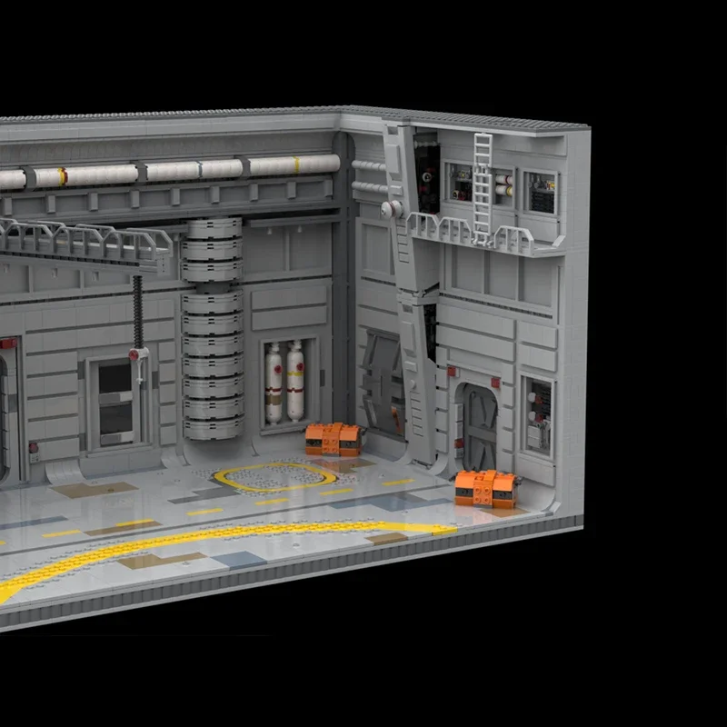 star theme large scale hangar diorama bricks spacecraft shuttle plane scene blocks starship spaceship display garage moc ucs