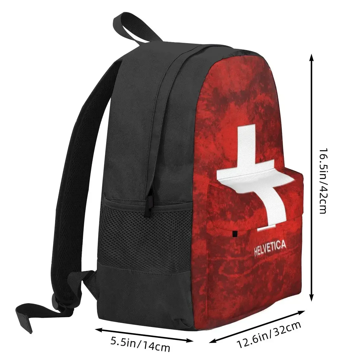 علم سويسرا السويسرية (2) حقائب ظهر للأولاد والبنات حقيبة كتب للطلاب حقائب مدرسية كرتونية حقيبة كتف للسفر بسعة كبيرة