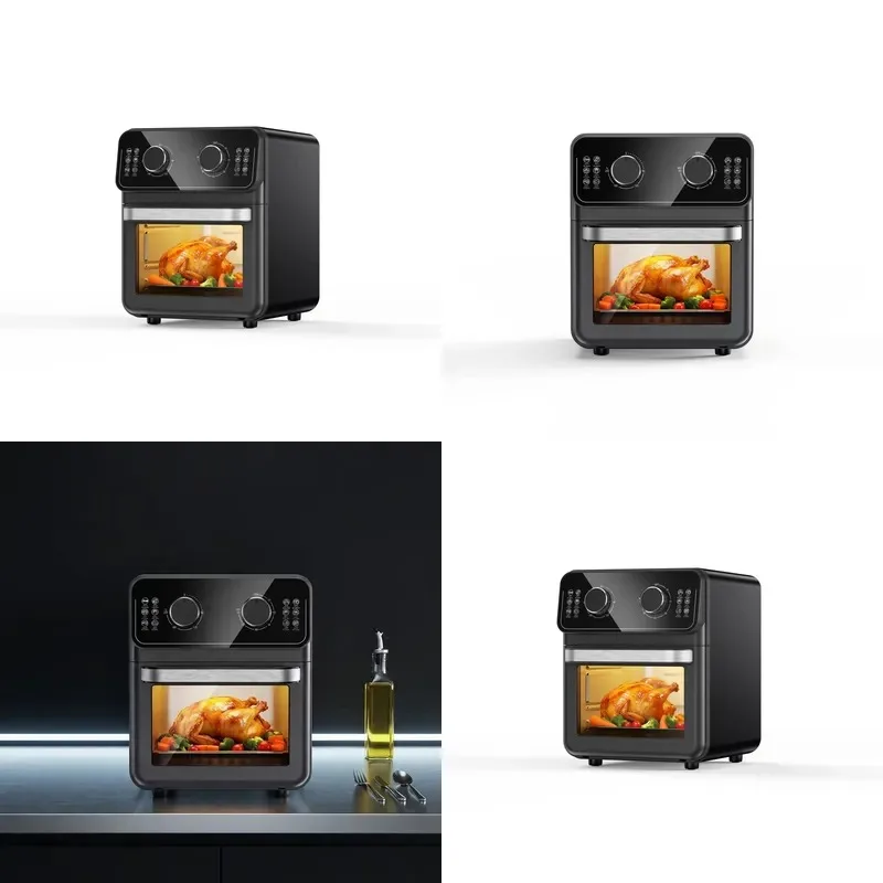 60 Degree Multifunctional 9.5L Stainless Steel Electric Air Fryer Small Healthy Home Cooking Appliance