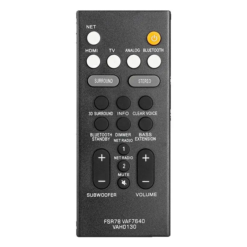 

FSR78 VAF7640 VAH130 For Yamaha Remote Control Replacement, For Yamaha Front Surround System ATS-1060 ATS-1070 ATS-2070
