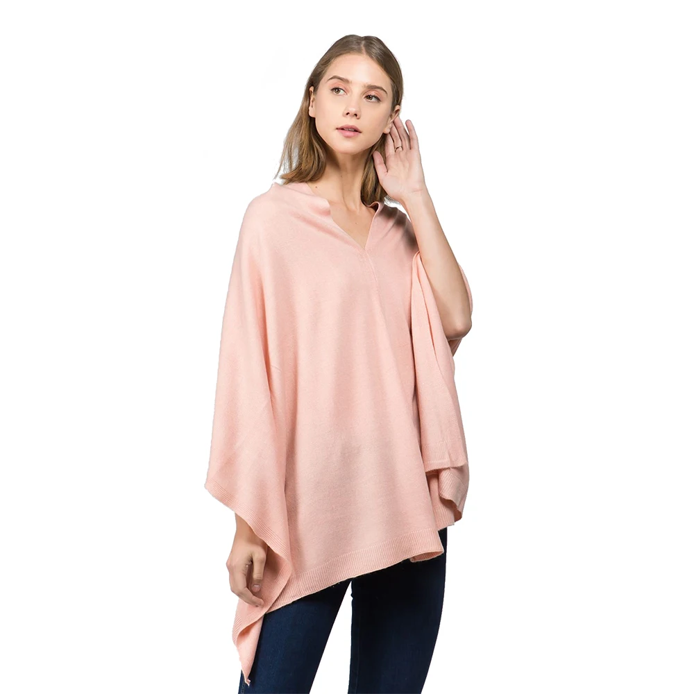 Women Spring Poncho Shawl Lady Autumn Knitted Wrap Solid Color Pullover Sweater Loose Fall Cloak Winter Scarf Wholesale New in