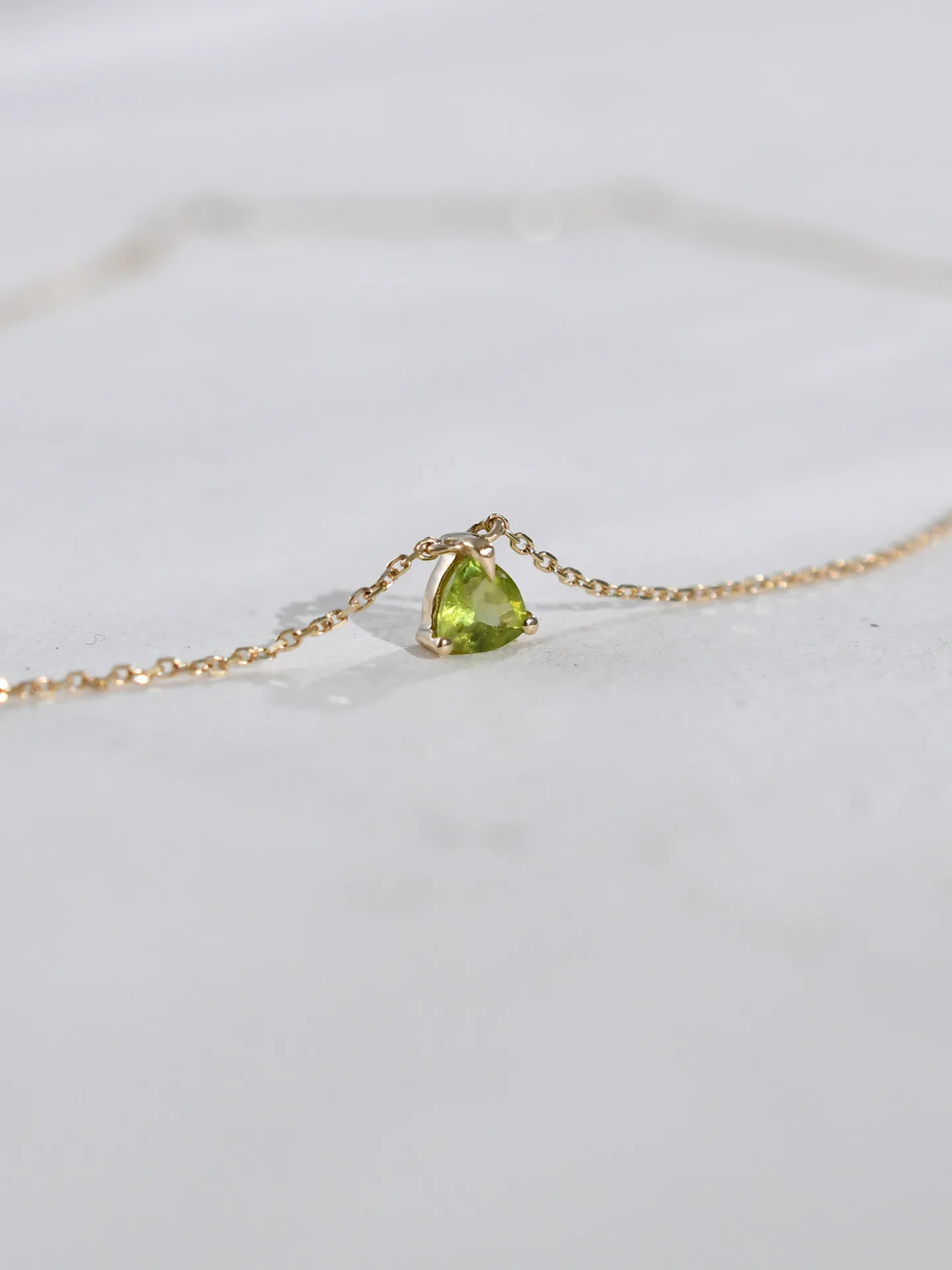 Original 925 Sterling Silver 14k Gold Triangle Green AAA Zircon Pendant Necklaces For Women Wedding Jewelry Money 925 Jewellery