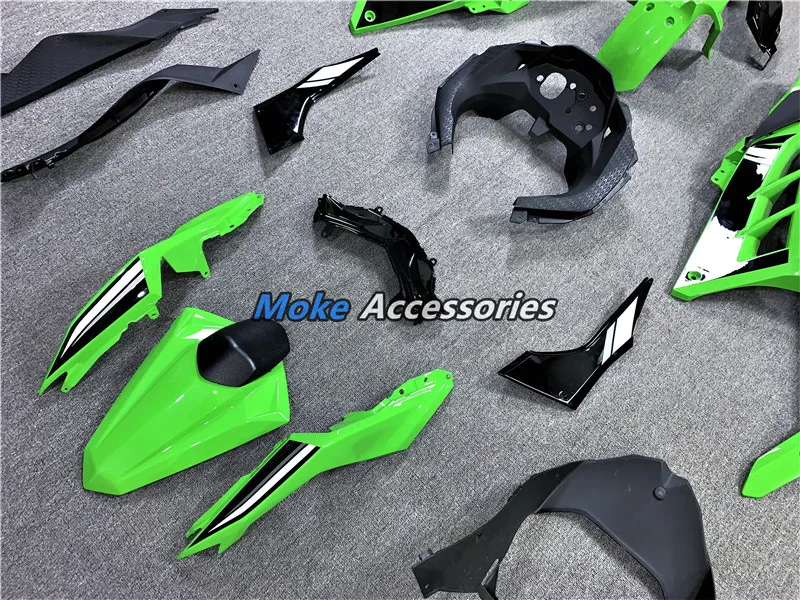 Kit carene moto adatto per Ninja300 Ex300 2013 2014 2015 2016 2017 2018 Set carrozzeria iniezione ABS nuovo verde nero