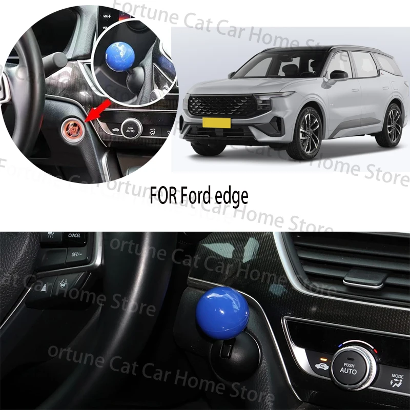 

FOR FORD EDGE car BUTTON START Modification of pull rod decorative ball All metal ball tie rod Circular decorative cover