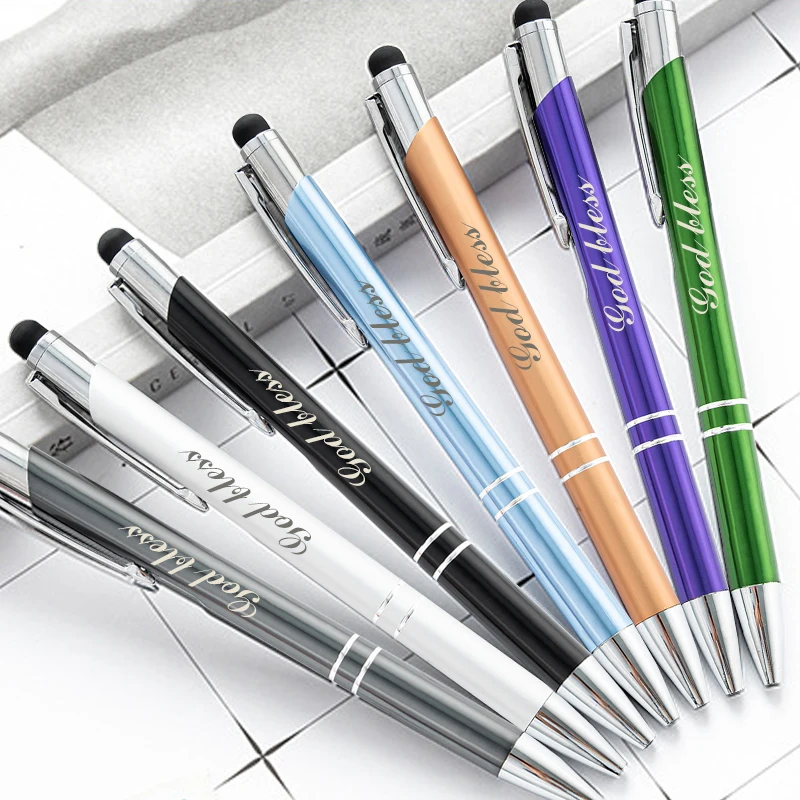 Colorful Customized LOGO Touch Screen Metal Ballpoint Pen Handwritten Office Lettering Signature Pen Birthday Wedding Gift Pens