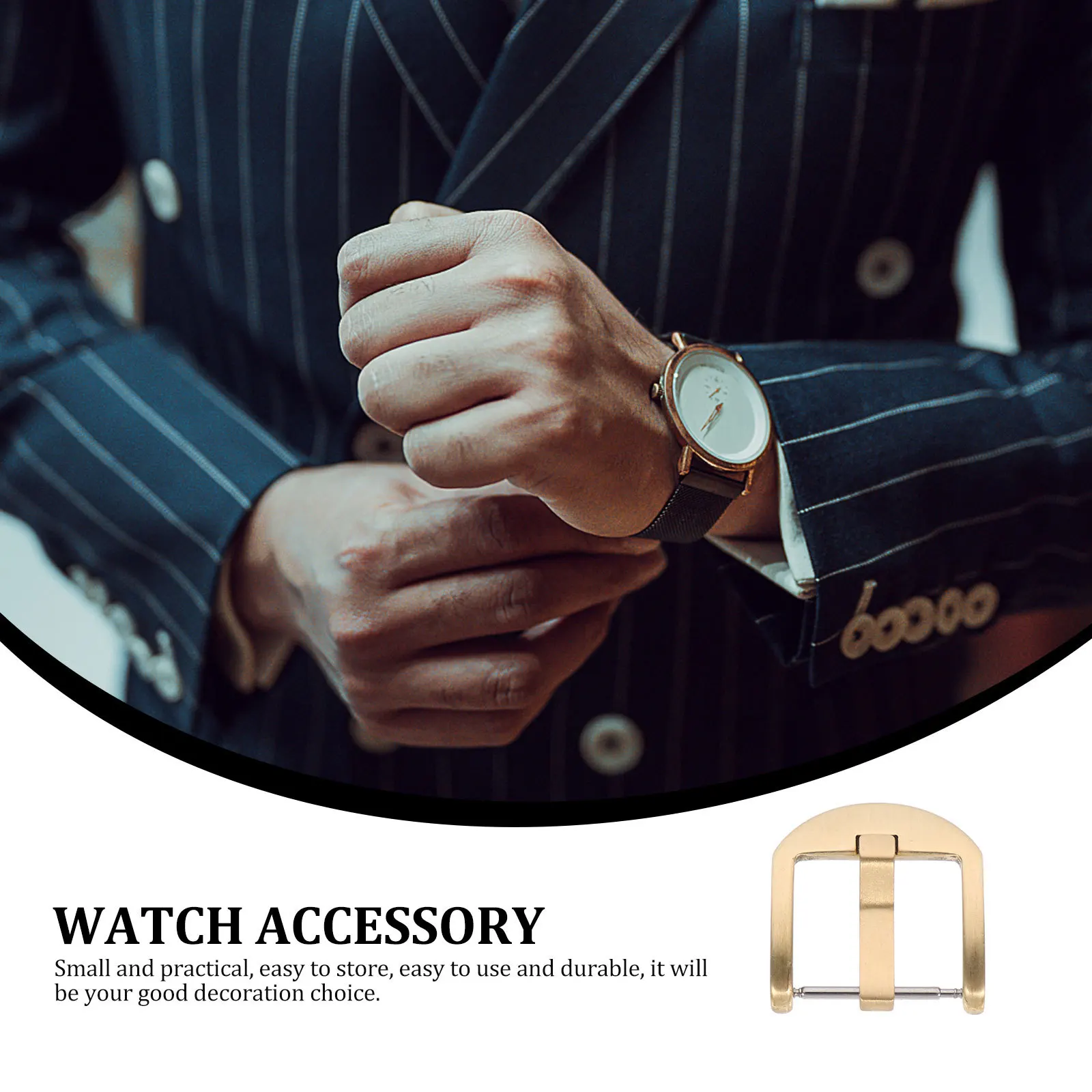 

Solid Copper Buckle Replaceable Watchband Clasp Durable Wear-Resistant Watch Accessory For Watch Strap Replacement