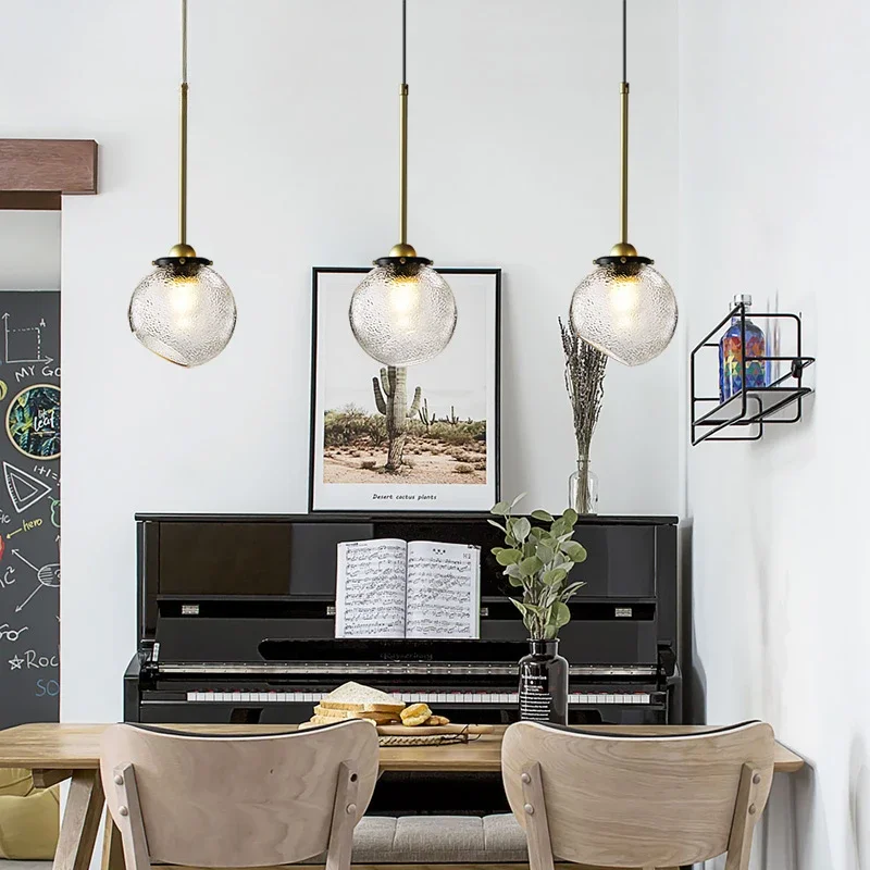 

Nordic Glass Pendant Lamp Creative Black/gold Hanging Light Restaurant Coffee Shop Clothing Store Bedroom Bedside Lighting E27