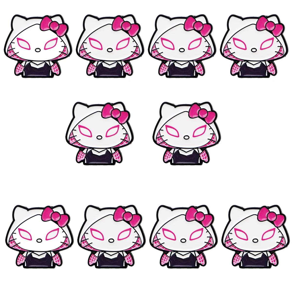 10 Uds. Pin esmaltado de Anime, insignia de gato bonito en mochila, alfileres de solapa, broches de cosas geniales para chaquetas, accesorios de Cosplay