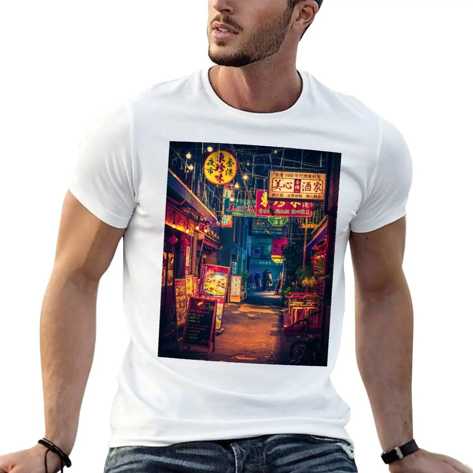 Brilla esta noche - Camiseta con foto de la Noche de Japón, camisetas gráficas de algodón negras para hombre, camisetas de algodón para hombre