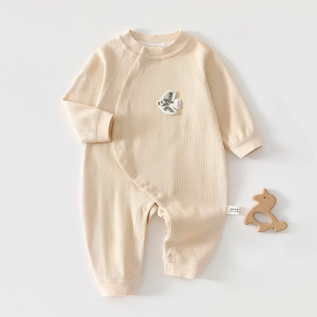 رومبير أطفال ربيعي جديد من القطن صديق للبشرة لعام 2026 مع بذلة لطيفة ومريحة لحديثي الولادة بأكمام طويلة ملابس للاستلقاء لحديثي الولادة