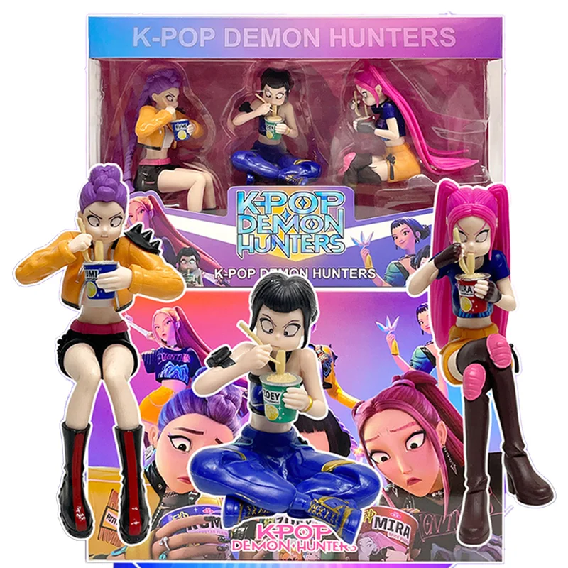 2026new macarrão kpop diabo caçador rumi zoe mira anime policloruro personagem coleção bugigangas de mesa presente das crianças