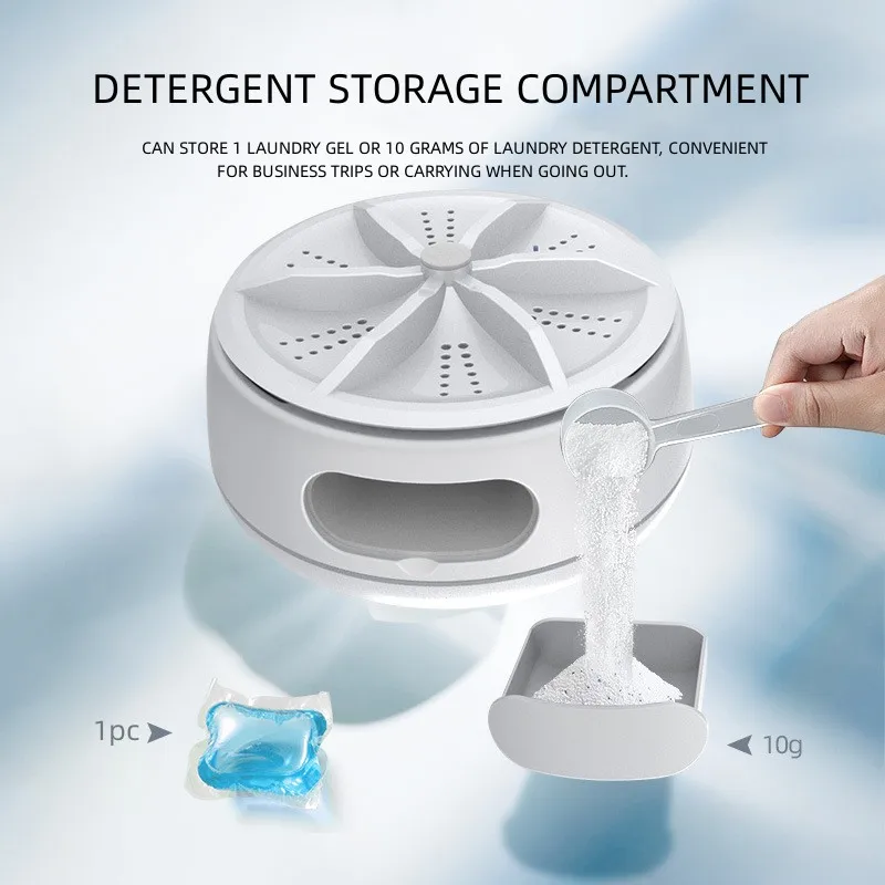 Mini Ultrasonic Turbo Washing Machine Baby Clothes Washing UV Disinfect Laundry Portable Travel Underwear Washer USB