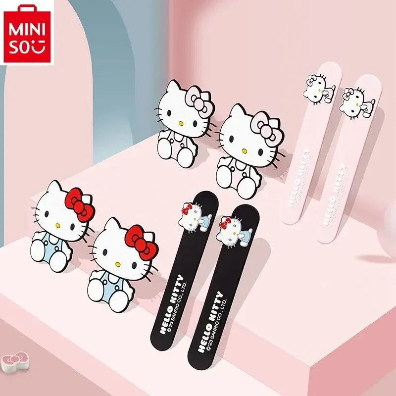 MINISO Samochodowa listwa antykolizyjna Klamka do drzwi Ochrona przed zarysowaniami Dekoracyjna naklejka Kreskówka Hello Kitty Akcesoria