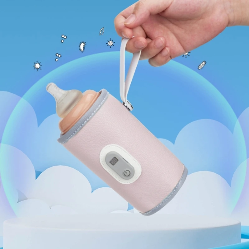 Baby Feeding Bottle Sleeve with Digital Display, Portable Milk Bottle Warmer Multifunctional Constant Temperature Sleeve A2UB