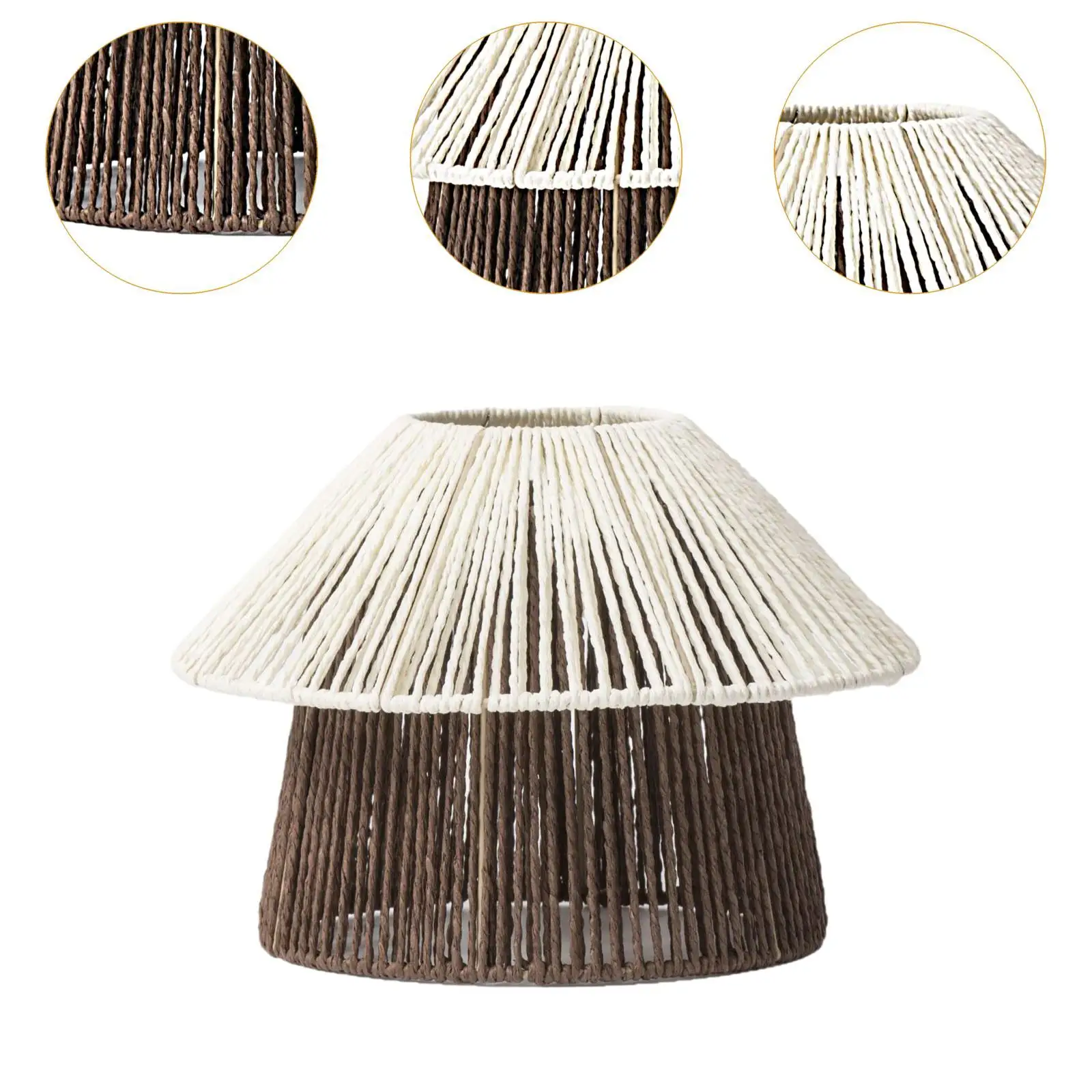 Pendant Lamp Shade Rustic Pendant Light Cage Bulb Guard Handwoven Lamp Shade for Bedroom Teahouse Restaurant Kitchen Dining Room