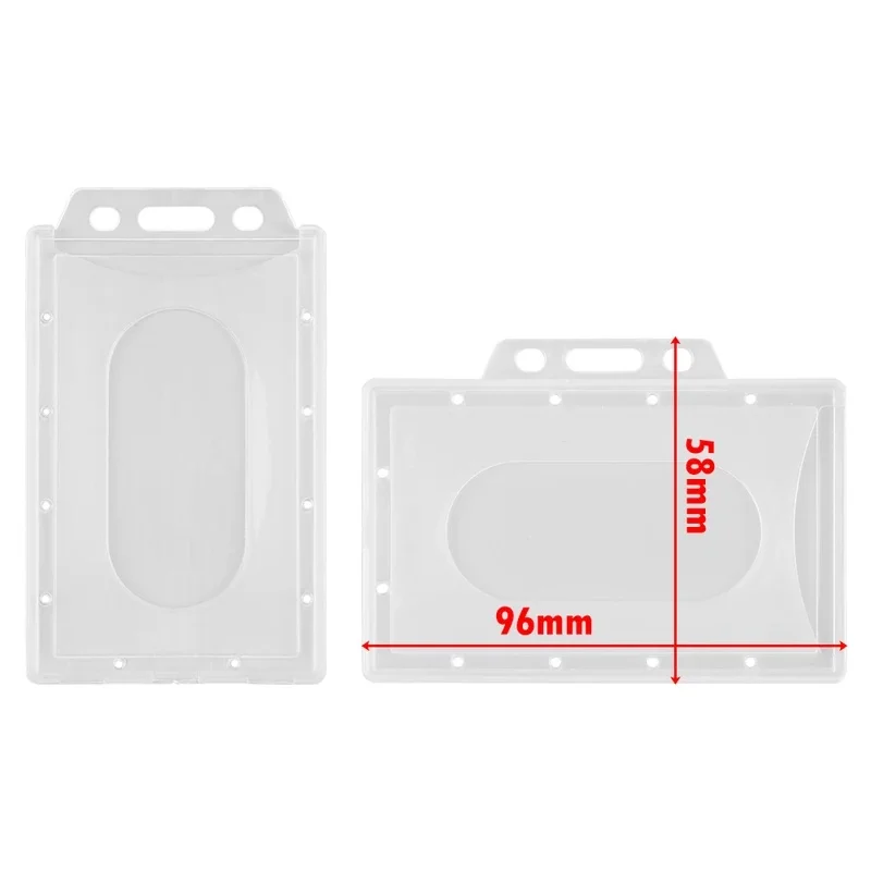 5Pcs Transparent Work Card Holder Hard Plastic ID Card Protector Cover Case Badge Card Sleeve Office School Supplies view 6