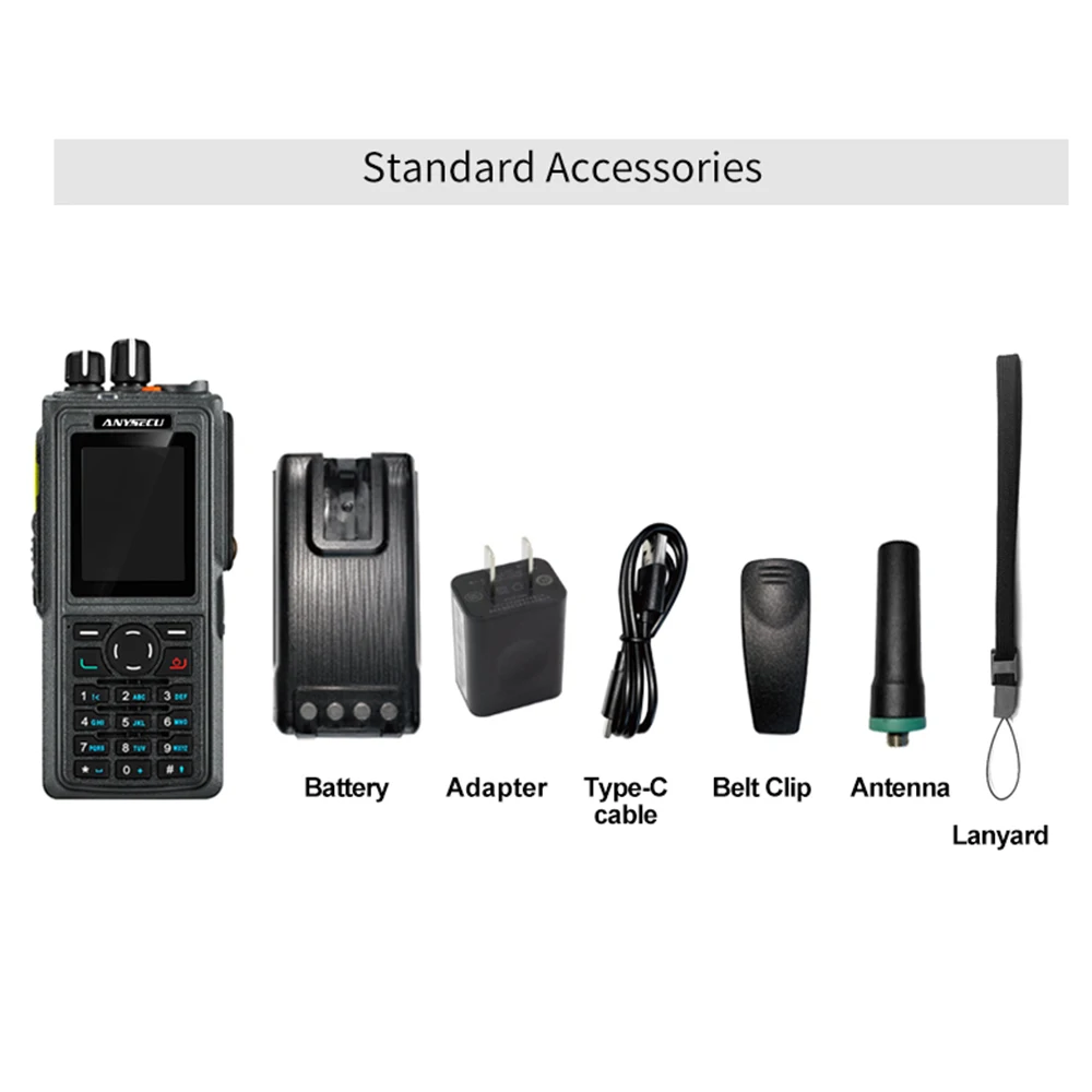 ANYSECU HD760 Radio GPS WIFI Phone Network IP67 Waterproof Android 7.1 handheld 2.0 inch 4000mAh 4G LTE POC walkie talkie