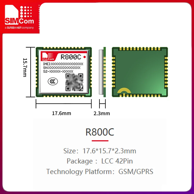 SIMCom boutique GPRS modulo di comunicazione wireless 2G R800C compatibile con sim800c 5 PZ
