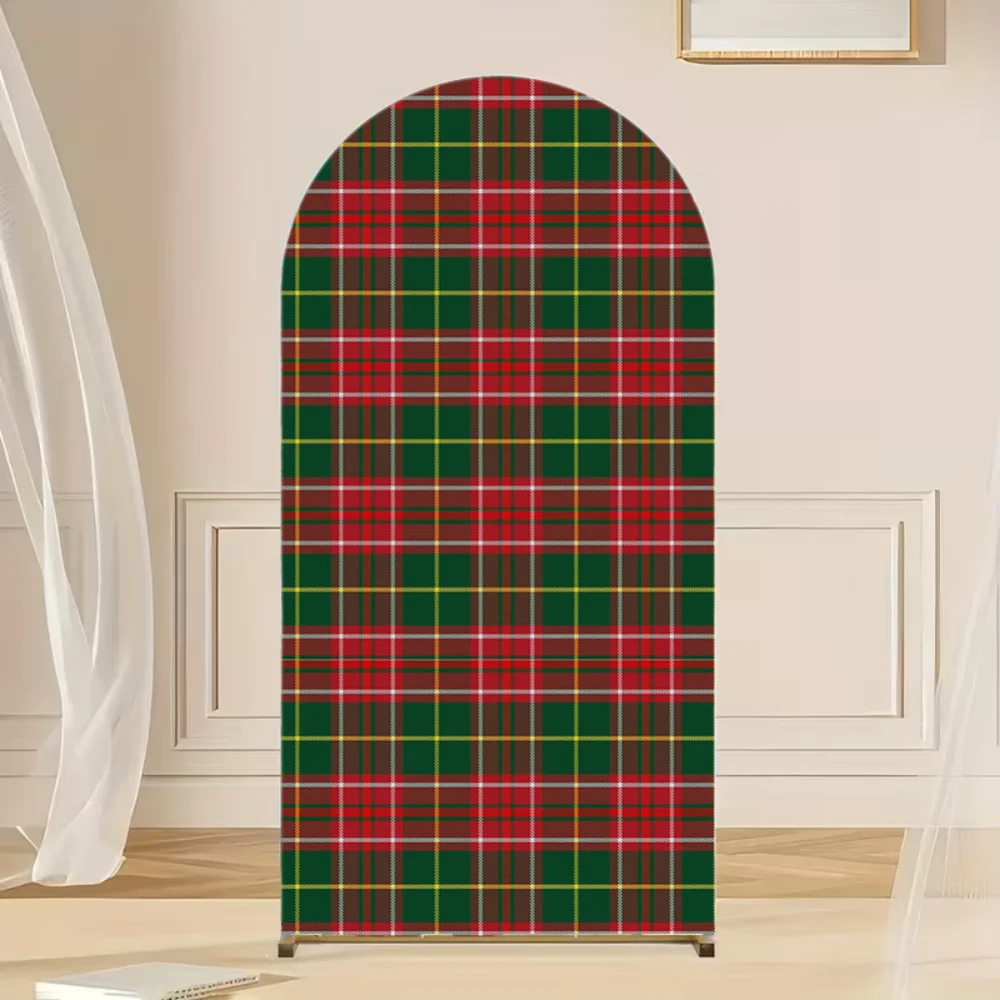 

Custom 2-Sided Red Green Tartan Bear Theme Boys Birthday Party Baby Shower Cover Chiara Arch Wall Background Decor Backdrop