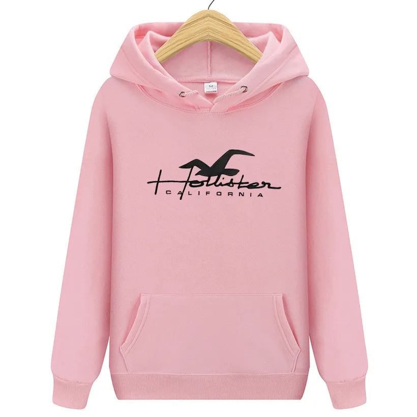 Hollister Seagull letter print hoodie trend casual sweatshirt for men and women fashion Warm versatile