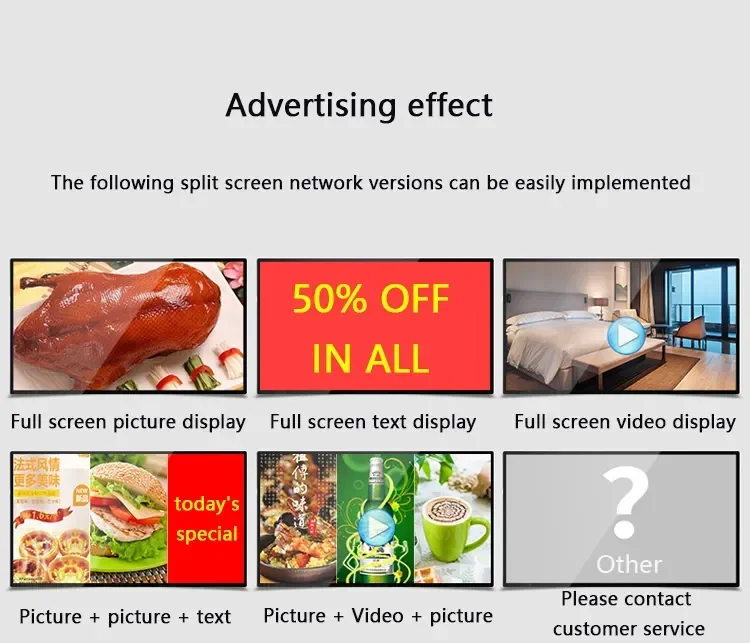 27-Zoll-Wand-High-Definition-Werbemaschine für den Innenbereich, LCD-TV, kommerzielle Anzeige, digitale Beschilderung, interaktive Berührung