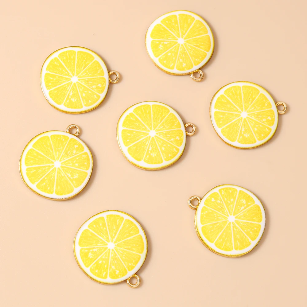 Leslie 20 Stück Charms Frucht Wassermelone Apfel Erdbeere Zitrone Anhänger für DIY-Bastelarbeiten Handgemachter Modeschmuck – Detail 4