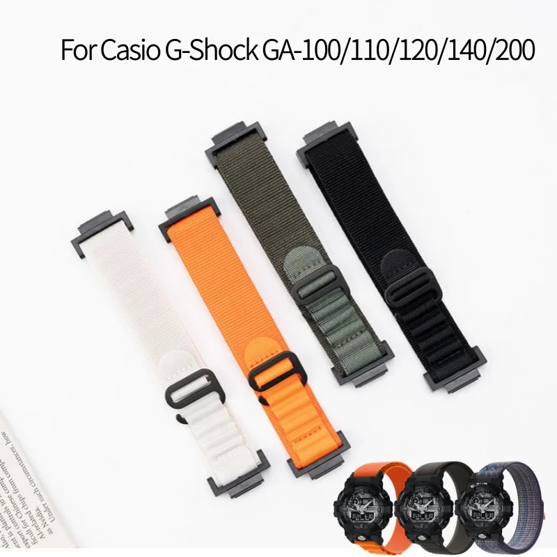 Correa de nailon Alpine Trail Loop con adaptador para Casio G-SHOCK GA100 GA110 GA120 GA150 GA700 GA800 GD100 GD110, repuesto deportivo