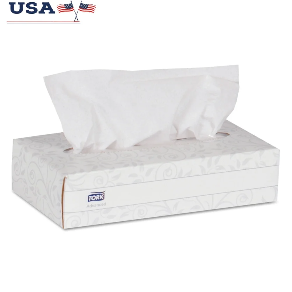

Advanced 2-Ply Facial Tissue Cube Box 100 Sheets Eco-Friendly Soft Lint-Free One-at-a-Time Dispensing Home Office Classroom