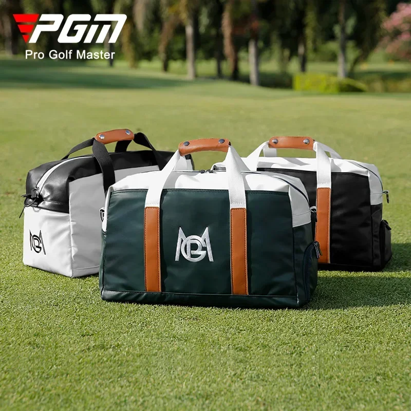 PGM Men Women Golf Clothing Bag PU Lightweight Waterproof Travel Carrying Bag Independent Shoe Bag YWB043