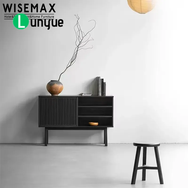 Nordic Simple Solid Ash Wood Sliding Door TV Cabinet for Living Room Bedroom Hotel Home Villa Modern Furniture Storage