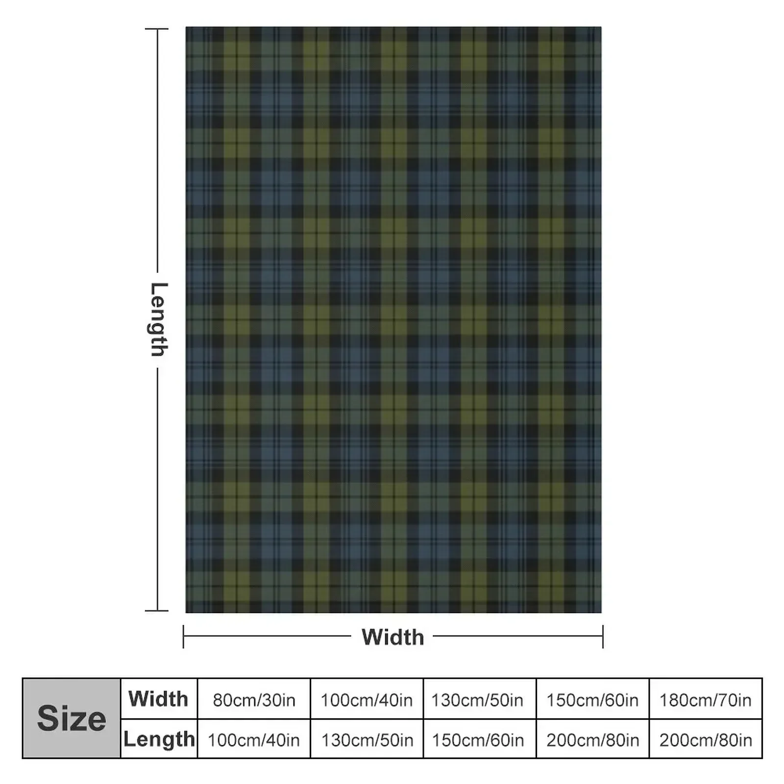 Campbell Clan Tartan (High Res) Throw Blanket Hair Camping Picnic Personalized Gift Blankets