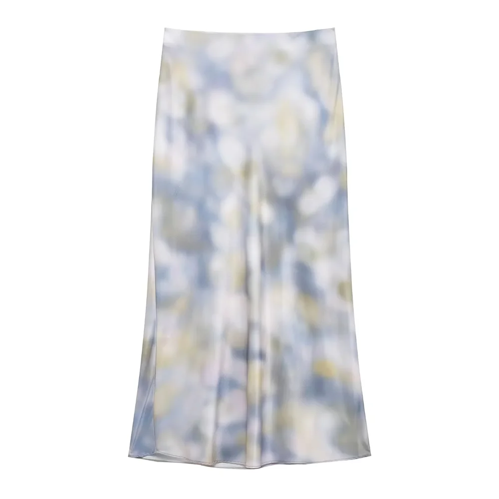 2025 RARA Women's Matching Set Long Sleeve Button - Down Shirt with Maxi Skirt Stylish Printed Design for Casual Elegance