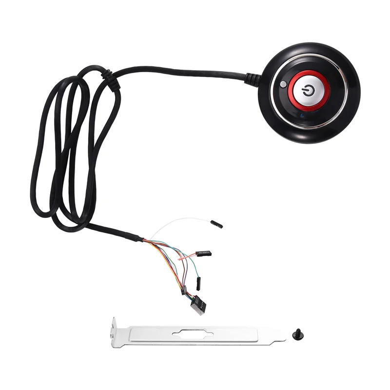 AAAEL-Computer Desktop Switch Button With Dual USB Port PC Motherboard External Power Button