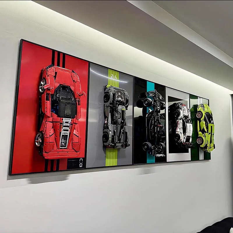 حامل حائط بشاشة عرض معدنية مقاس 31.5 بوصة لطراز LEGO 42143، شاشة تثبيت على الحائط لسيارة فيراري دايتونا SP3