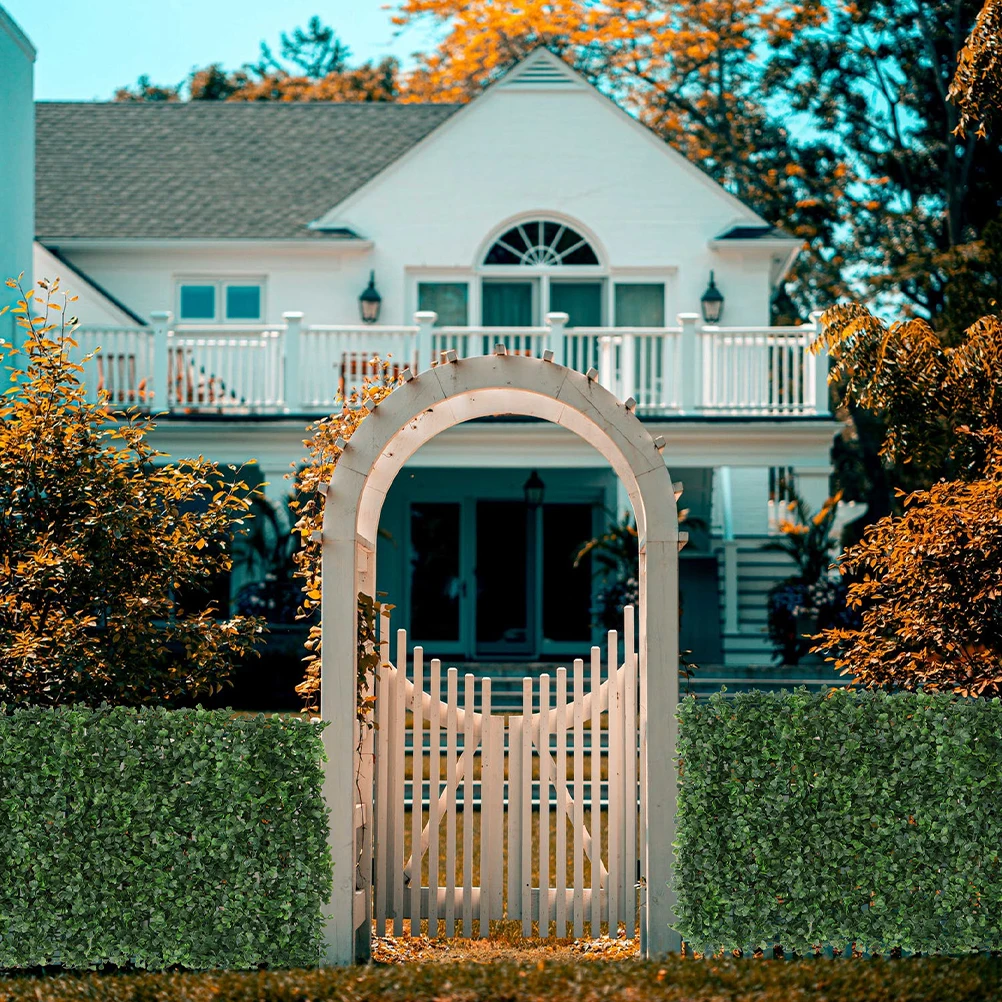 

2Pcs Artificial Leaf Greenery Backdrop Plastic Wall Decor High Density Fake Plant Wall Panel for Household Restaurant Wedding