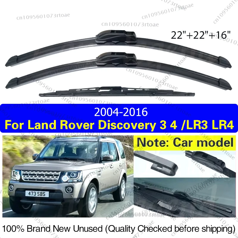 

For LAND ROVER Discovery 3 4 / LR3 LR4 2004 - 2016 Front Rear Wiper Blades Brushes Cutter Accessories J Hook 2014 2015 22"22"16"