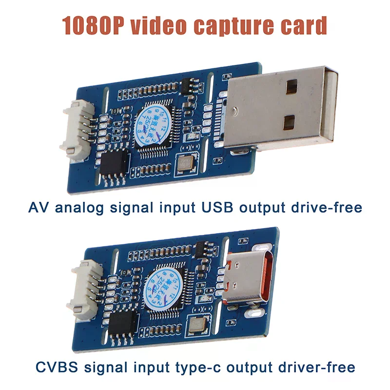 

Модуль USB-камеры для захвата аналогового сигнала CVBS в цифровой формат через USB/Type-C, UVC, не требует драйверов, для Android, Plug and Play