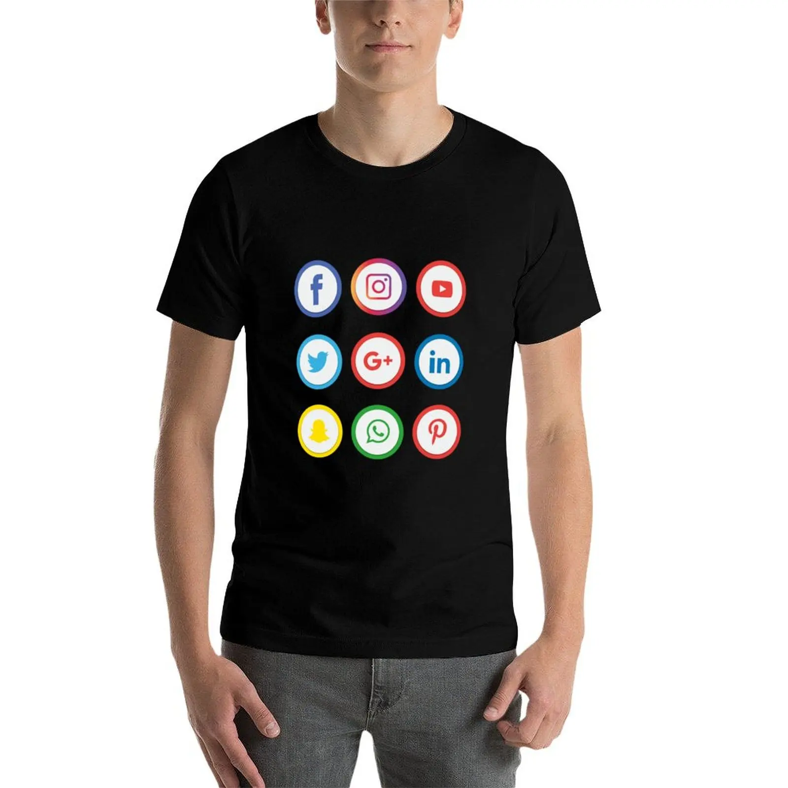 

social media T-Shirt cotton t shirt man t shirt man designer graphic t shirts for man T-Shirt