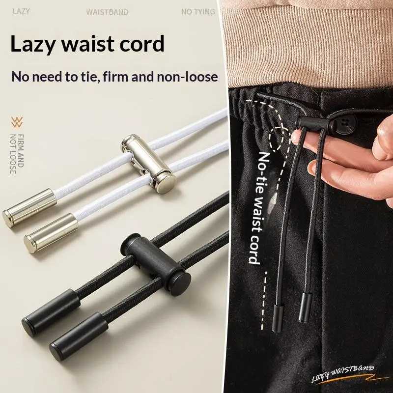 140CM Strong Elastic Band for Sweatpants Waist Drawstring Strap with Threading Device Cord Lock Stopper DIY Sewing Band Accessor